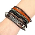 thumbnail image 6 of Vintage Multilayer Leather Men Fashion Braided Bracelet wood beads leather, 6 of 6