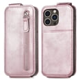 thumbnail image 2 of ELEHOLD for iPhone 14 Pro Max Case PU Leather Flip Wallet Purse with Zipper Pocket Card Holders Kickstand Magnetic Clasp Lightweight Shockproof Business Wallet Cover for Men Women,rosegold, 2 of 7
