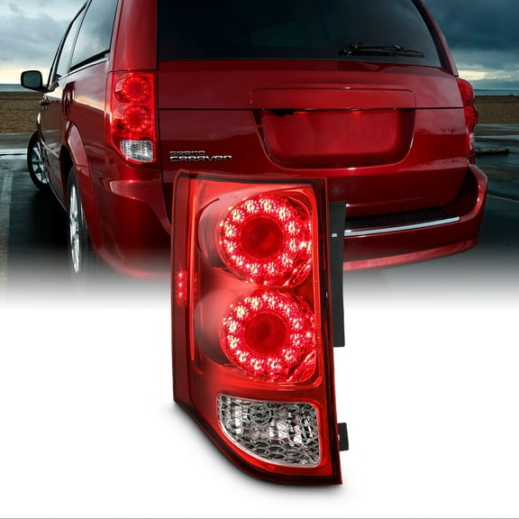 AKKON - Fits 2011-2020 Dodge Grand Caravan Premium LED Chrome Red Clear Tail Brake Lights w/ Turn Signal Driver Left Side
