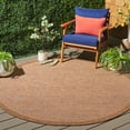 thumbnail image 2 of SAFAVIEH Wicker Paskal Solid Indoor/Outdoor Area Rug, Natural/Brown, 6'7" x 6'7" Round, 2 of 16