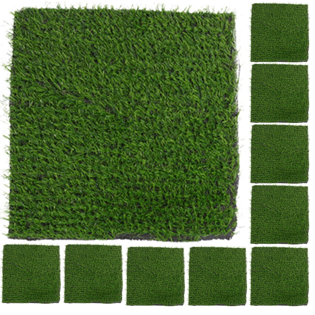 NUOLUX 10Pcs Chicken Nesting Box Pads Washable Fake Turf Mats Grass
