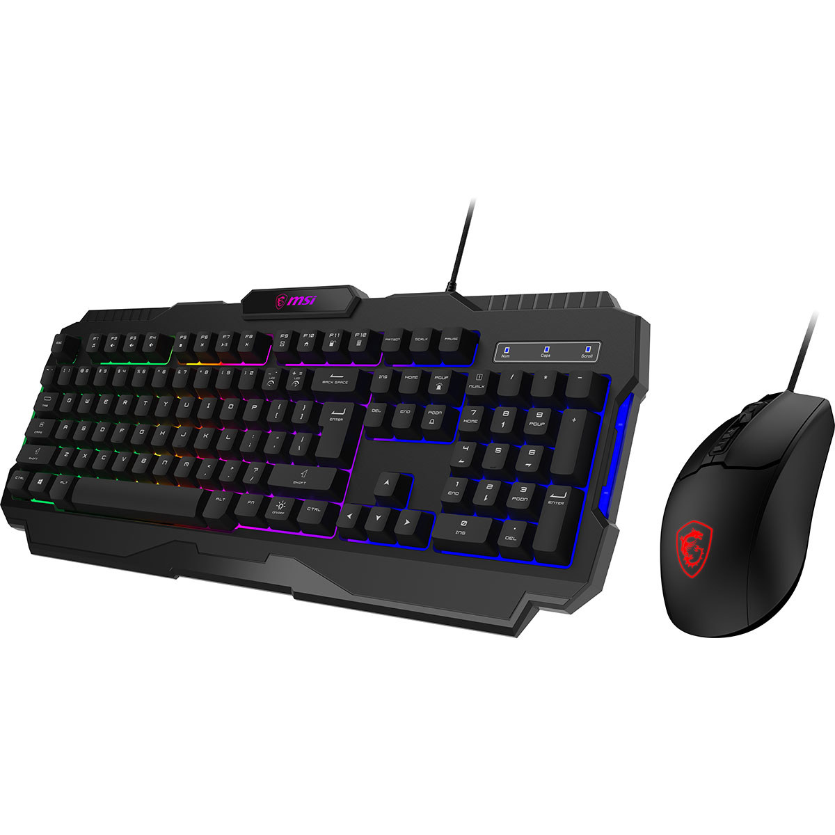 MSI FORGE GK100 COMBO Gaming Keyboard & Gaming Mouse, 6-Mode RGB, up to 6,400 DPI, Black