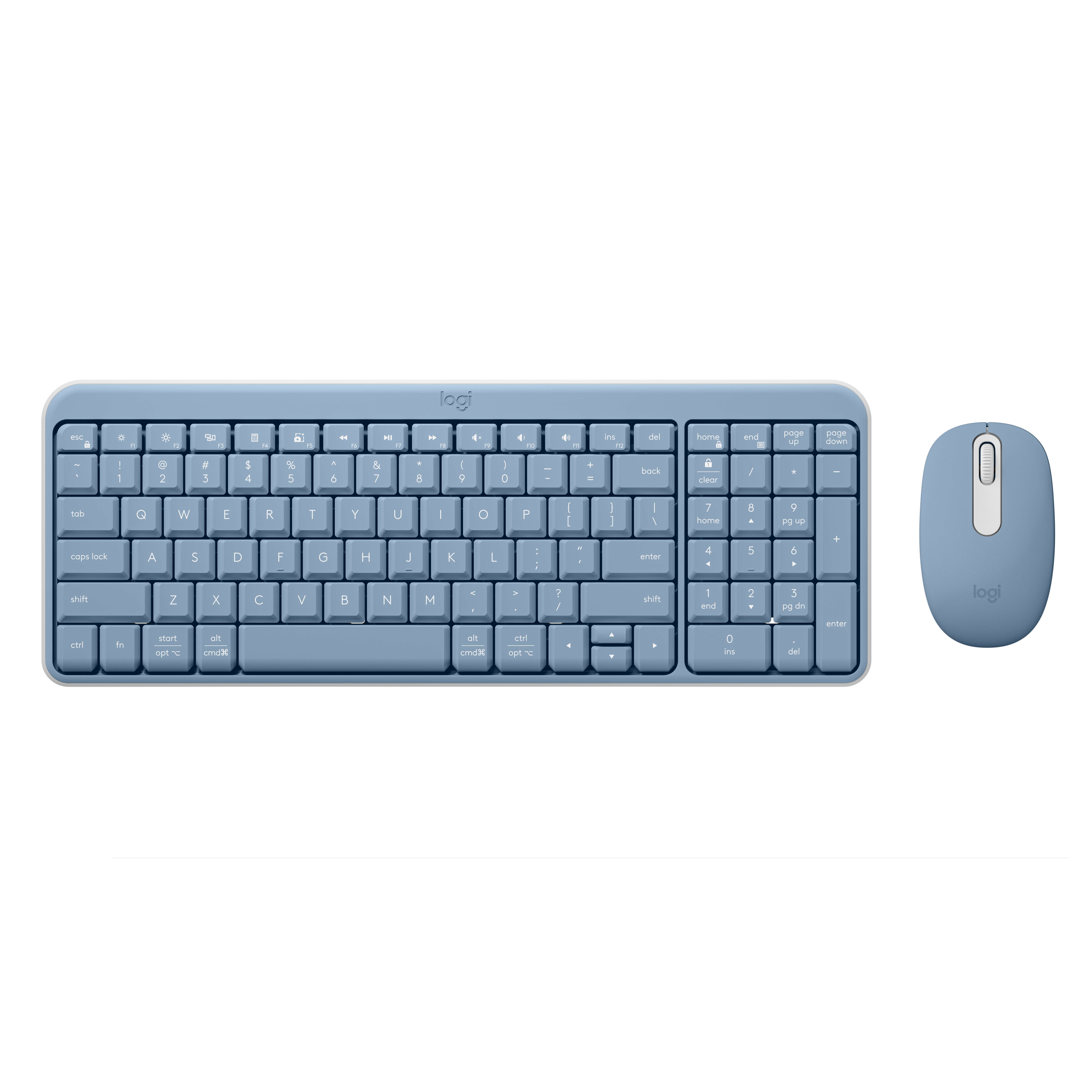 Logitech Compact Bluetooth Keyboard & Mouse Combo, Blue/Gray photo 4
