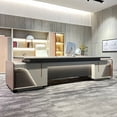 thumbnail image 2 of Luxury Reception Office Desk Computer Monitor Corner Organizer Writing Office Desk Meeting Bureau Meuble Italian Furniture My Lux Decor Round, 2 of 14