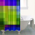 thumbnail image 4 of Blue and Purple Checkered Pattern Modern Waterproof Shower Curtain Set with 12 Hooks, Washable Decorative Bathroom Shower Curtain, 4 of 6