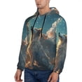 thumbnail image 3 of Honeii Starry Sky Cloud Wolf Pattern Mens Hoodies Men's Loose Sleeve Sweatshirt,Pullover Hooded Sweatshirt for Men,Essentials Hoodie-X-Large, 3 of 7