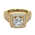 thumbnail image 5 of Solitaire Diamond Engagement Rings for Women GIA certified Round Brilliant Diamond Square Halo Rings Cathedral 18K Gold 2.20 carat (G,VS1), 5 of 6