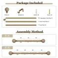 thumbnail image 3 of Yokila Traditional Brown Curtain Rods for Windows 18 to 60 Inches Adjustable Length Heavy Duty 1" Diameter Single Window Curtain Rod with Decorative Finials for Outdoor Bedroom Kitchen Living Room, 3 of 12