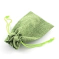 thumbnail image 3 of 250 pc Polyester Imitation Burlap Packing Pouches Drawstring Bags for Christmas Wedding Party and DIY Craft Packing Yellow Green 14x10cm, 3 of 3