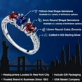 thumbnail image 2 of Gem Stone King 925 Sterling Silver Blue Created Sapphire and Red Rhodolite Garnet Women Ring (2.32 Cttw, Gemstone Birthstone, Size 8), 2 of 6