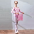thumbnail image 6 of Ticikt Girls Dance Ballet Leotard with Skirt,Lace Sleeves Ballerina Gymnastics Outfit,Color:Pink,Size:4-5 Years, 6 of 9