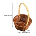 thumbnail image 3 of Japceit Handwoven Rattan Storage Basket With Handles,Wicker Rattan Flower Basket,Wedding Flower Girl Baskets,For Home Garden Decor, 3 of 7