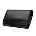 thumbnail image 2 of Black Universal Leather Belt Clip Cover Holster Pouch Sleeve Phone Holder Carrying Case [6.2" x 3.5" x 0.7"] for SAMSUNG Galaxy S10e /S10 /S10 Plus /S9 Plus / Note 9 / Note 8 /J2 Core /S8 Active /A7, 2 of 7