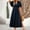 Navy, variant on ZZwxWA Maxi Dresses for Women Trendy Elegant Short Sleeve V Neck Pleated Swing Flowy Dress Ruffle Tiered Smocked Long Dress Evening Dance Cocktail Party