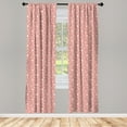 thumbnail image 5 of Ambesonne Romantic Window Curtains, Victorian Swirls Hearts, Each 28" W x 95" L, Rose Salmon, 5 of 5