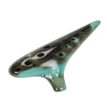 thumbnail image 1 of Ocarina de 12 agujeros, flauta de arcilla cerámica, instrumento musical profesional compacto con afinación en C , ideal como regalo para adultos y Verde, 1 of 8