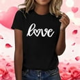 thumbnail image 2 of TRUBKH Womens Tops Valentines Day Valentines Day Tshirt Work Blouses Women Valentine Tops Valentines Top Women's Graphic T Shirts Vintage Women T Shirt Graphic Black L, 2 of 7