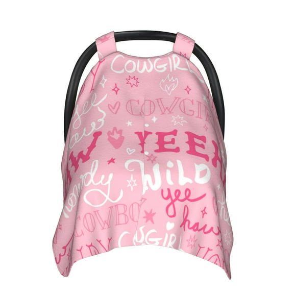 Car Seat Cover Baby - Western Cowgirl Breathable Infant Car Seat Cover for Baby Carseat, Lightweight Comfort Baby Essentials Must Haves Newborn Stuff for Girl Boy