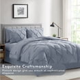 thumbnail image 2 of Bourina 3-Piece King Size Comforter Set, Pleated Design, Wrinkle-Resistant Microfiber Bedding, Aqua, 102" x 90", Lightweight & Machine Washable, All Season, 2 of 7