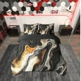 thumbnail image 2 of Erosebridal Black Gold Marble Bed in a Bag Twin Size, Modern Watercolor Art Bed Set, Reversible 7 Pieces, 2 of 4