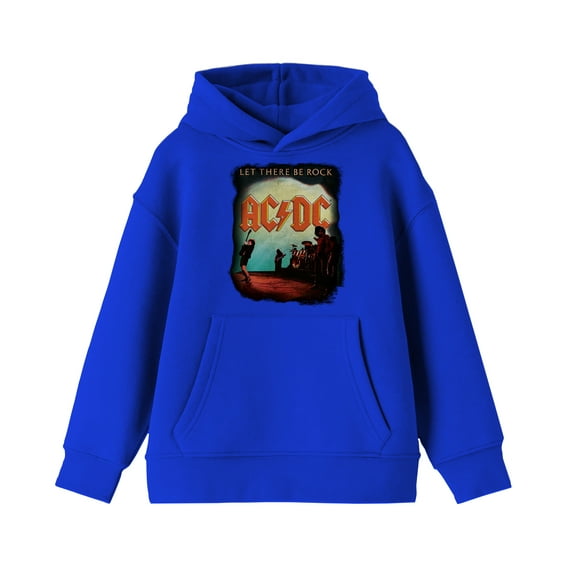 ACDC Let There Be Rock Poster Youth Royal Blue Hoodie - XS