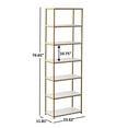 thumbnail image 5 of Mainstays 6-Shelf Gold Metal Frame Bookcase, White, 5 of 8