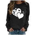 thumbnail image 2 of Fartey Chandail en Molleton Graphique Cœur d'Amour pour Femmes Doux Confortable à Manches Longues Pulls Décontractés Col Rond Tops de Vacances Mode Chandails en Molleton de la Saint-Valentin en Solde Noir, 2 of 4