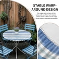 thumbnail image 5 of Blue White Fitted Tablecloth with Elastic Edged, Round Table Cloth for Dining Table, Modern Watercolor Abstract Ombre Striped Waterproof Oil Proof Table Cover for Indoor Outdoor 45"-54", 5 of 8