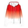 thumbnail image 6 of VSSSJ Women's Oversized Zip Up Trendy Sweatshirt Hoodies Gradient Printed Fashion Hooded Long Sleeve Drawstring Comfy Jacket with Pockets Hot Pink L, 6 of 6