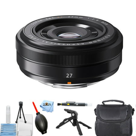 Fujifilm XF 27mm f/2.8 Lens (Black) 16389123 Starter Bundle with Gadget Bag, Tripod, Cleaning Pen, Blower, Microfiber Cloth and Cleaning