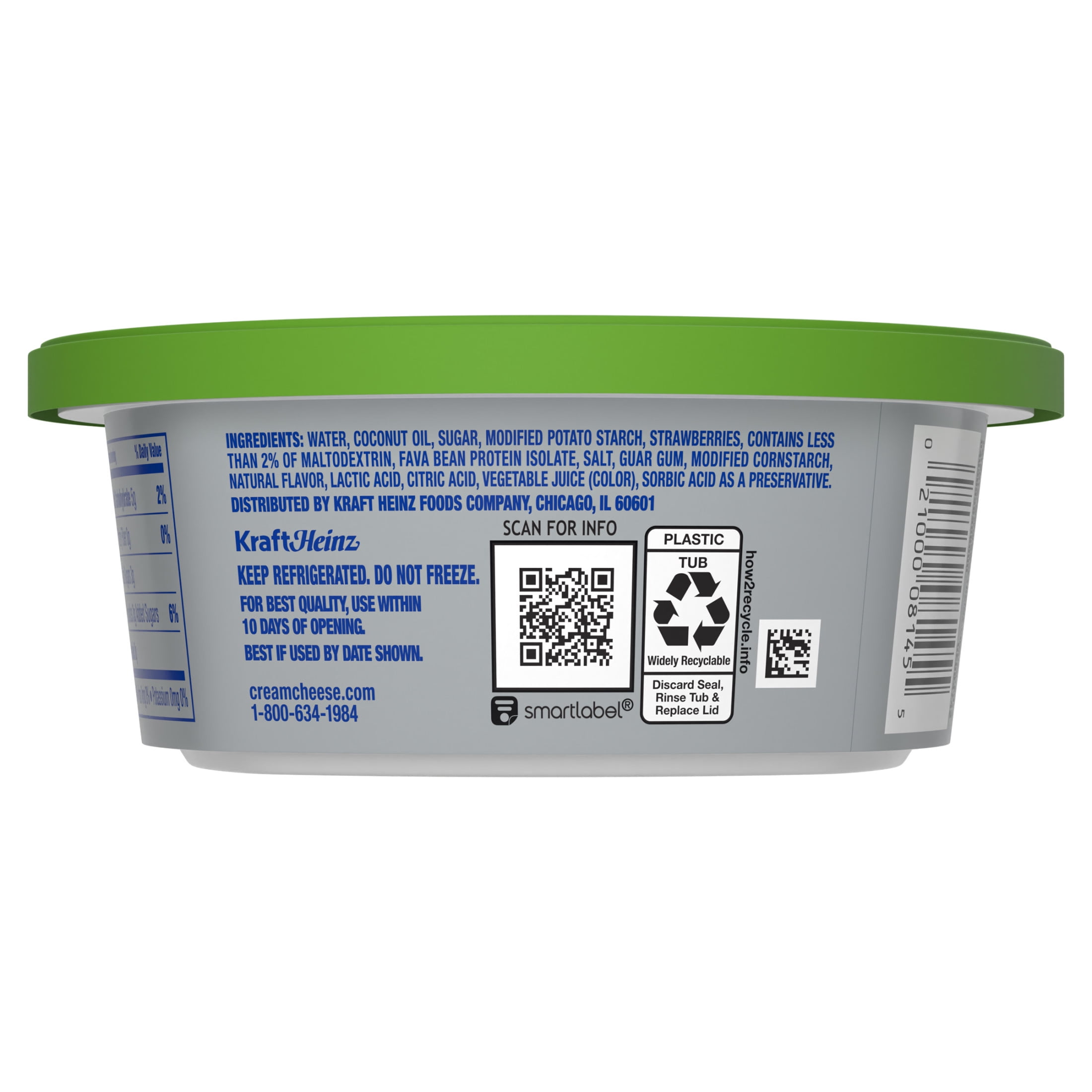 Philadelphia Plant-Based Dairy Free Strawberry Cream Cheese Spread, 8 oz Tub