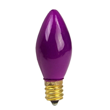 Pack of 4 Opaque Ceramic Purple C9 Christmas Replacement Bulbs