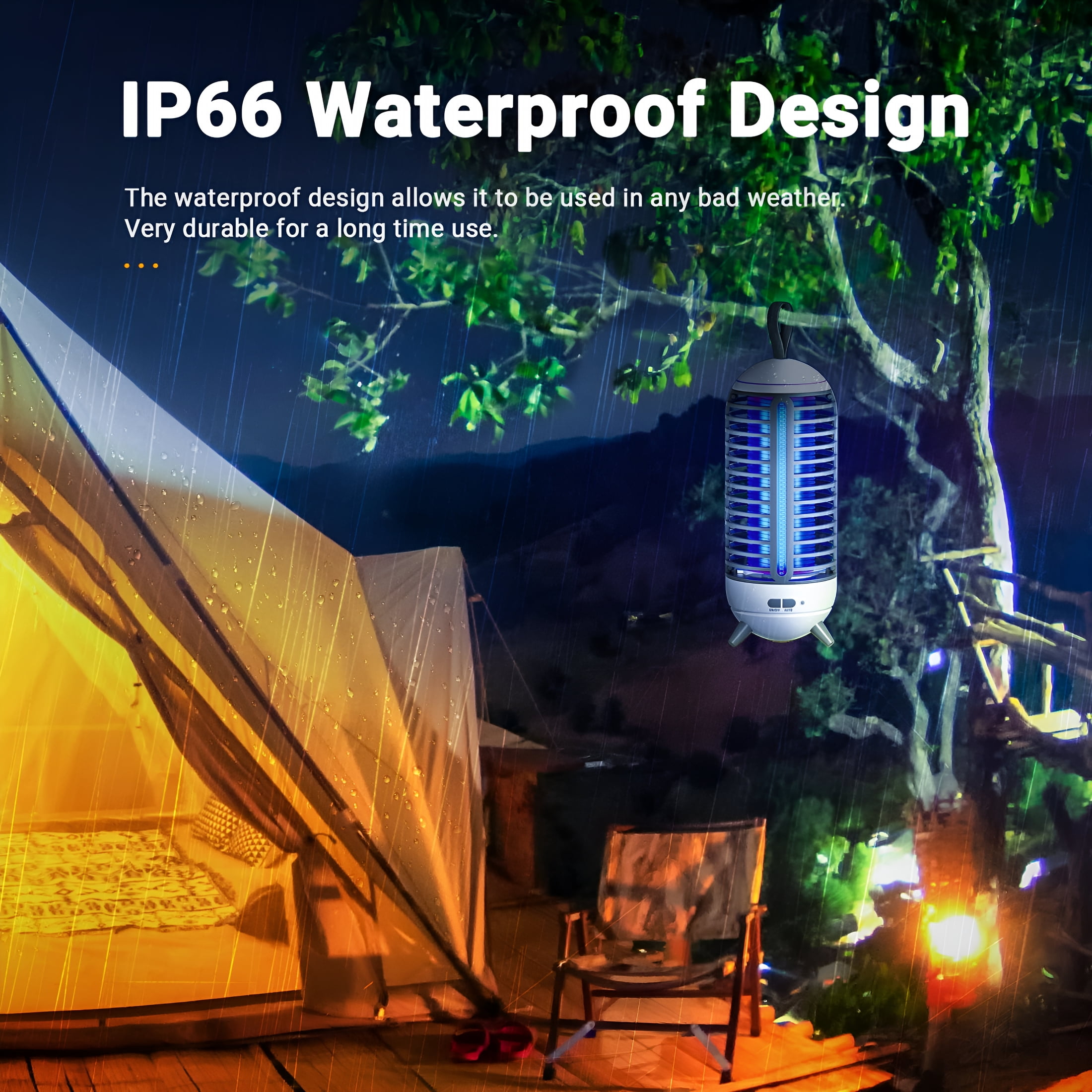 HIBIBUD Bug Zapper & Cordless 2500mAh Fly Zapper Indoor & Outdoor Mosquito Zapper,Portable Bug Zapper,Fly Trap (White)