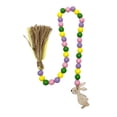 thumbnail image 2 of FAMTKT Decorative Hanging Ornaments Easter Wood Bead Garland with Rustic Tassels Easter Bunny Flower Tag Beads, 2 of 5