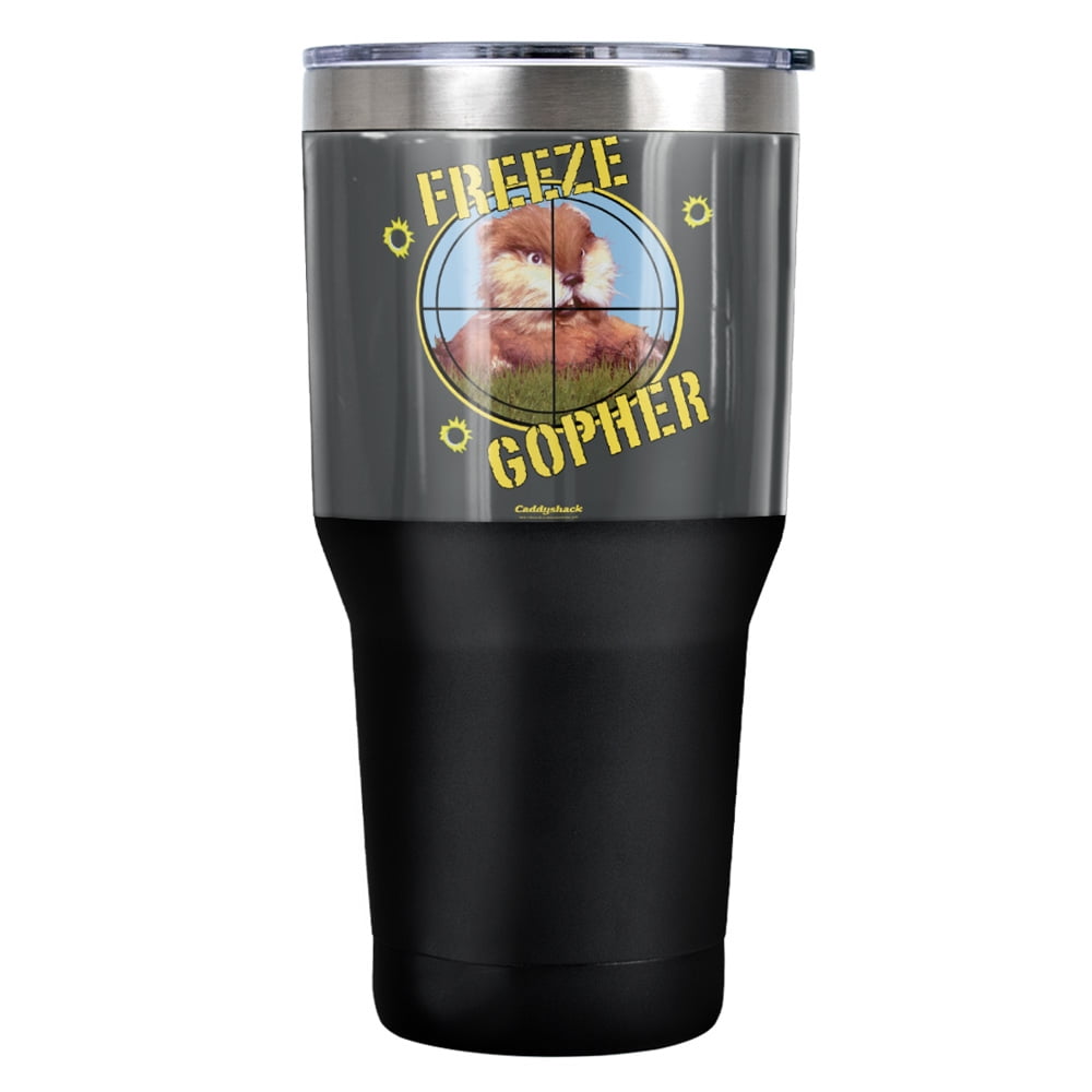Caddyshack Freeze Gopher Stainless Steel Tumbler 30 oz Coffee Travel Cup, Vacuum Insulated & Double Wall with Leakproof Sliding Lid
