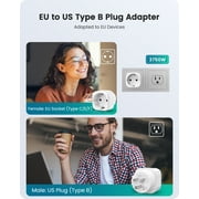LENCENT Europe to USA Plug Adapter,EU to US Universal Travel Plug Converter, 2 PC European to American Plug Power Outlet adaptor for General Electrical equipment