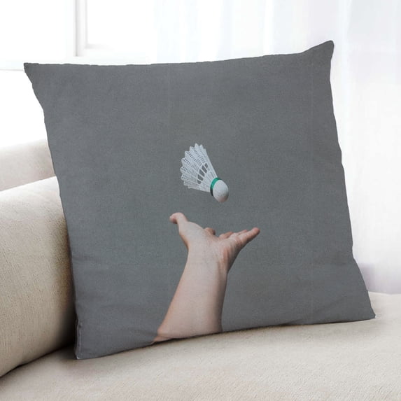 Ahgly Company Sports Badminton Indoor Throw Pillow, 18 inch by 18 inch