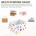 thumbnail image 6 of Yayeee Collapsible Cube Storage Bin with Lid Fabric Closet Decorative Basket with Handles, Yellow Retro Round, 6 of 7