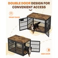 thumbnail image 3 of JFHID 46" Heavy-Duty Dog Crate Furniture for Large Dogs, XXL Wooden Dog Cage Kennel Indoor Furniture, Black and Brown, 3 of 9
