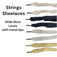 thumbnail image 3 of NEW Strings Shoelaces 3/4" Wide 45 Long With Metal Tips. High Quality. Fast ship (MPN:Argyle Wht/Silver 45 Silver tips;), 3 of 4