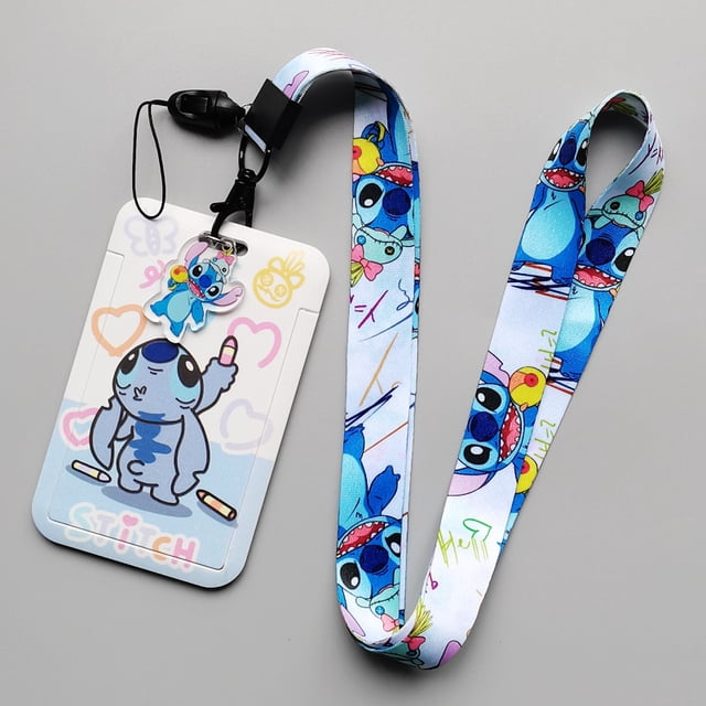 Puntada Disney Alien soporte de tarjeta con cordón, correa de cuello para llave, identificación, soporte de insignia, cuerda colgante, accesorios de Cosplay, Juguetes