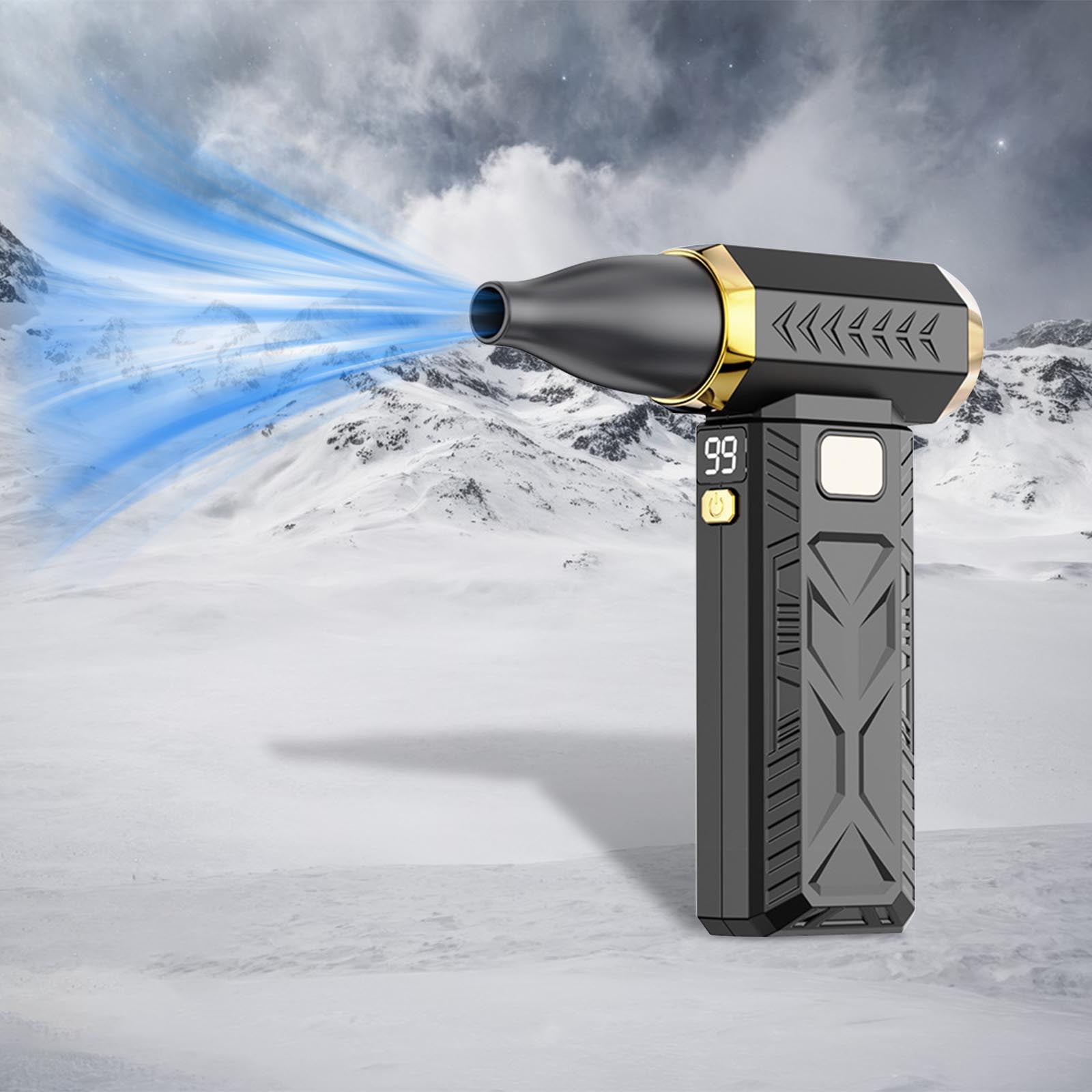 Cordless Snow Blower for Car, 130000 RPM Handheld Blower with 6000mAh Battery for Windshield Defrost & Car Cleaning