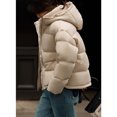 thumbnail image 2 of Otoño e invierno nuevo abrigo de plumón de cuello alto de ocio para mujer chaqueta acolchada con capucha de plumón de pato blanco ropa cálida gruesa para mujer, 2 of 4