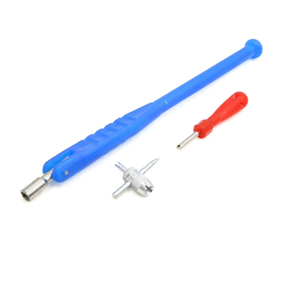 Blue Dual Head Tire Valve Stem Core Puller Remover 4 Way Repair Tool