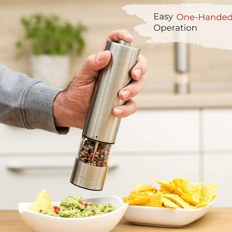 Electric Salt & Pepper Grinder Set - Battery Operated Stainless