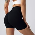thumbnail image 2 of Pantalones cortos sin costuras para mujer que realzan los glúteos - Pantalones cortos de yoga de cintura alta, nailon y spandex, tallas S-XL, 2 of 5