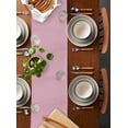 thumbnail image 5 of Vintage Pink Short Table Runners 36 Inches, Cotton Linen Fabric Table Runner Dresser Scarf, Farmhouse Retro Beige Solid Color Tablerunner for Party/Kitchen/Dinner/Wedding Decor 13''x36'', 5 of 7