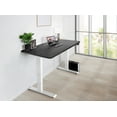 thumbnail image 1 of EFFYDESK Business Height Adjustable Home Office Computer Standing Desk with Cable Management Tray (47"×29") Oak Black on White Frame, 1 of 5