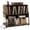 Rustic Brown, variant on Furnibear Turntable Stand with Charging Station Vinyl Storage Shelves and Locking Wheels for Living Room Record Player Setup, Black