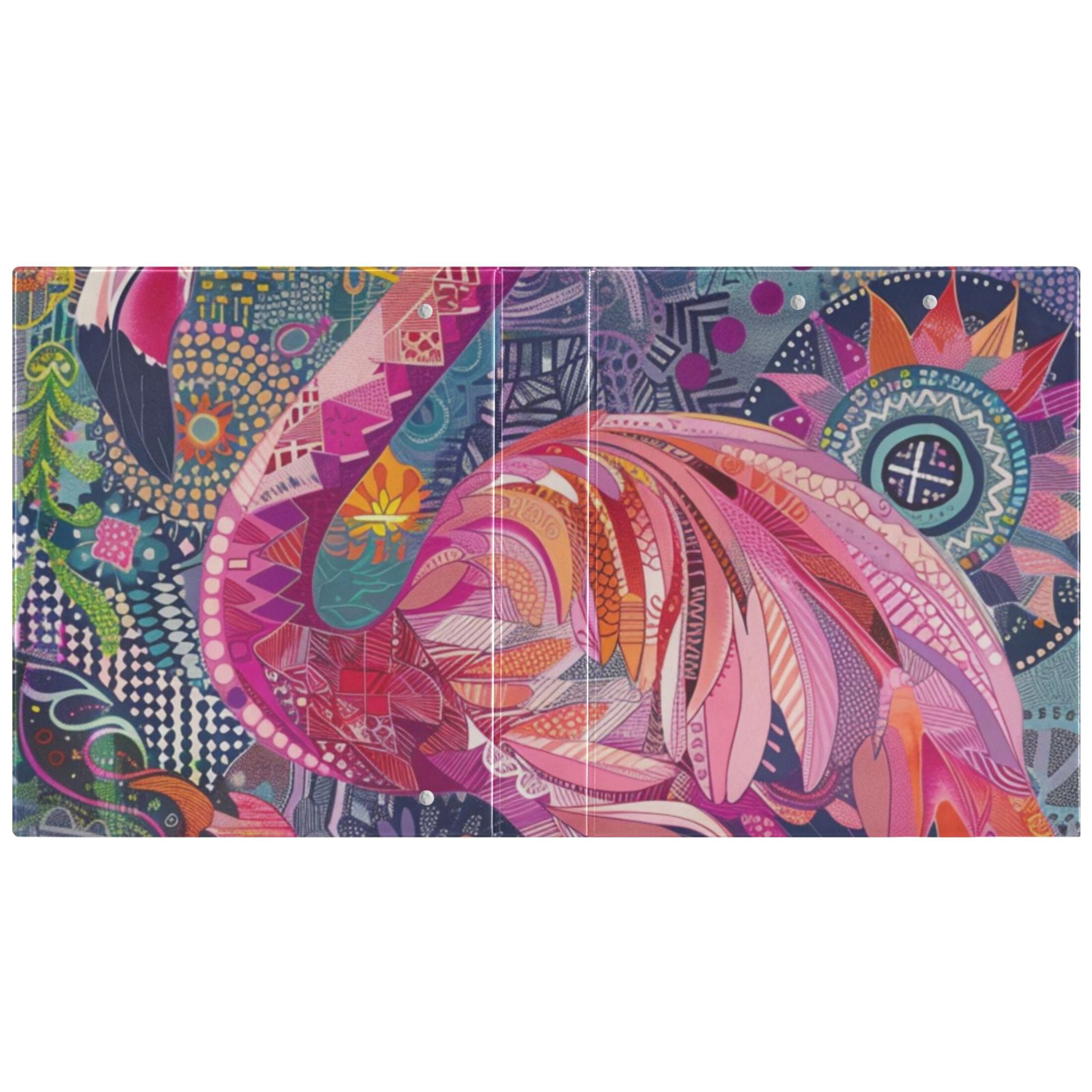 Pink Flamingo 3 Ring Binders 1.5 inch Hardcover File Folders with Interior Pockets A4 Size Organizer for School Office Hospital